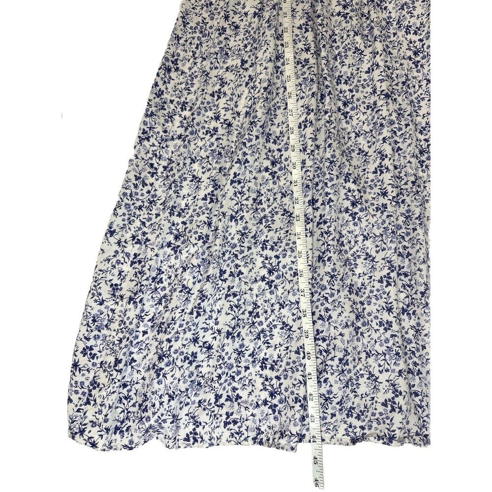 Reformation Bianka Dress Women 2 Blue White Floral Midi Tencel Lyocell Resort - Picture 8 of 9